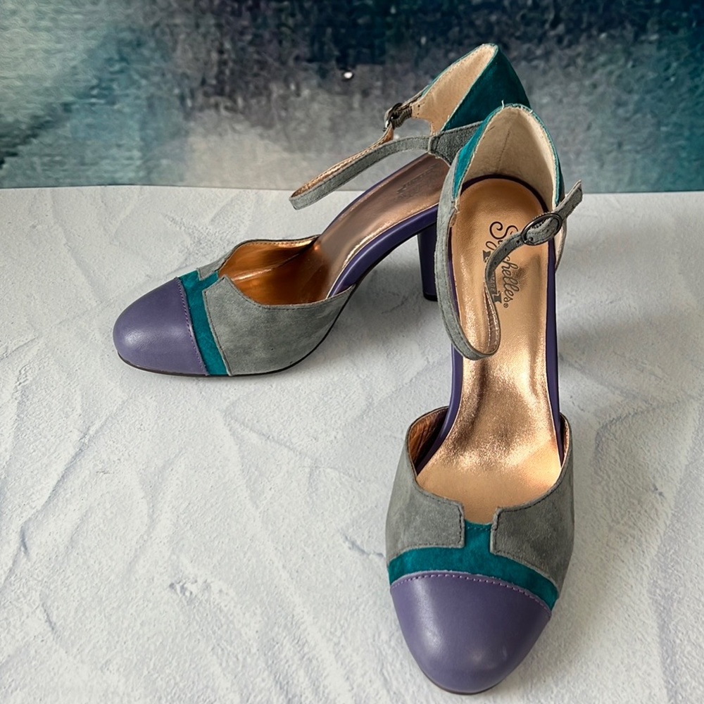 Seychelles Vintage suede and leather heels